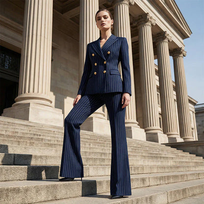 Barbara Ronchi™ Striped Tailored Suit for Polished Style
