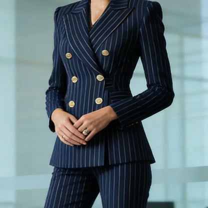 Barbara Ronchi™ Striped Tailored Suit for Polished Style