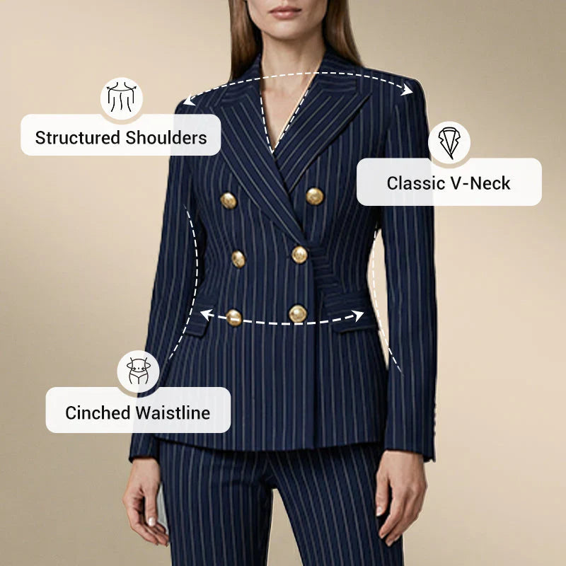 Barbara Ronchi™ Striped Tailored Suit for Polished Style