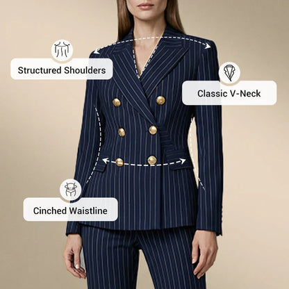 Barbara Ronchi™ Striped Tailored Suit for Polished Style