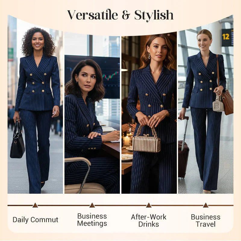 Barbara Ronchi™ Striped Tailored Suit for Polished Style