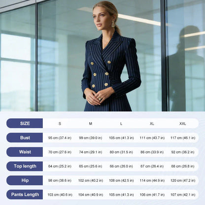 Barbara Ronchi™ Striped Tailored Suit for Polished Style