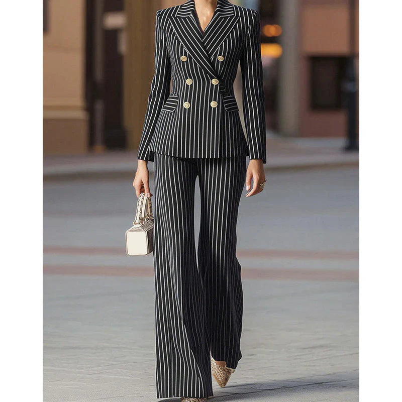 Barbara Ronchi™ Striped Tailored Suit for Polished Style