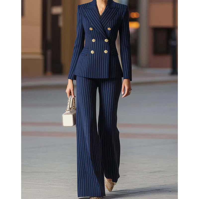 Barbara Ronchi™ Striped Tailored Suit for Polished Style