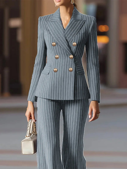 Barbara Ronchi™ Striped Tailored Suit for Polished Style