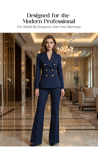Barbara Ronchi™ Striped Tailored Suit for Polished Style