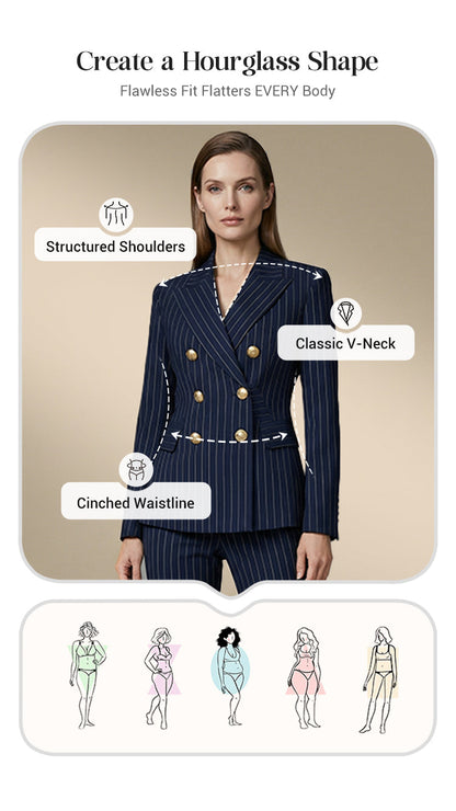 Barbara Ronchi™ Striped Tailored Suit for Polished Style