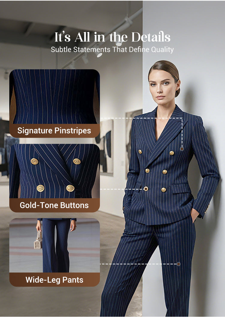 Barbara Ronchi™ Striped Tailored Suit for Polished Style