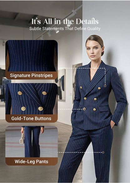 Barbara Ronchi™ Striped Tailored Suit for Polished Style