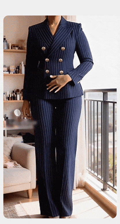 Barbara Ronchi™ Striped Tailored Suit for Polished Style