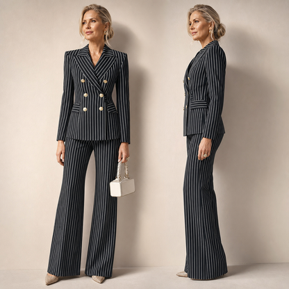 Barbara Ronchi™ Striped Tailored Suit for Polished Style