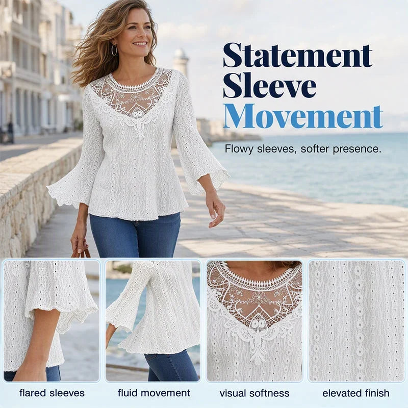 Battistina Catalano™ Feminine Lace Blouse for Easy Casual Days