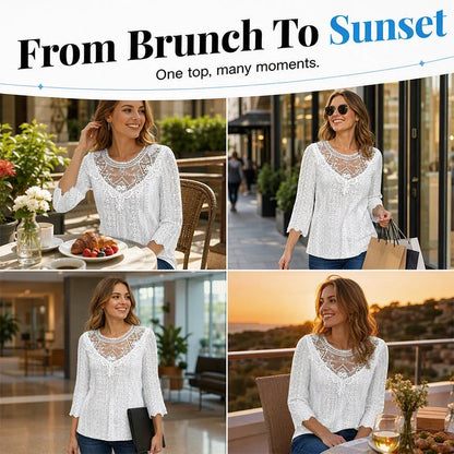 Battistina Catalano™ Feminine Lace Blouse for Easy Casual Days