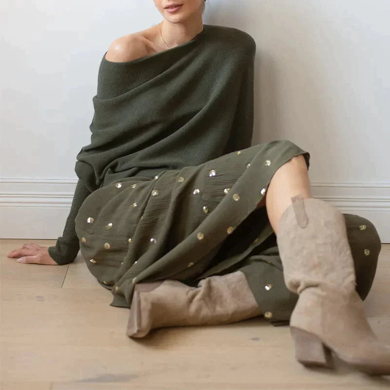 Salomé Jacques™ Asymmetrical striped sweater
