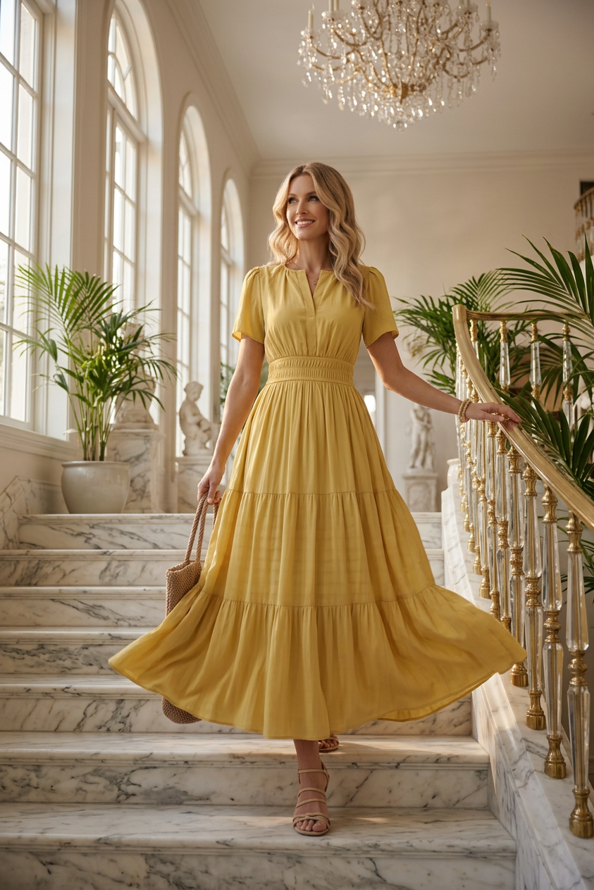 Beatrice Esposito™ Flowing Pleated Maxi Dress