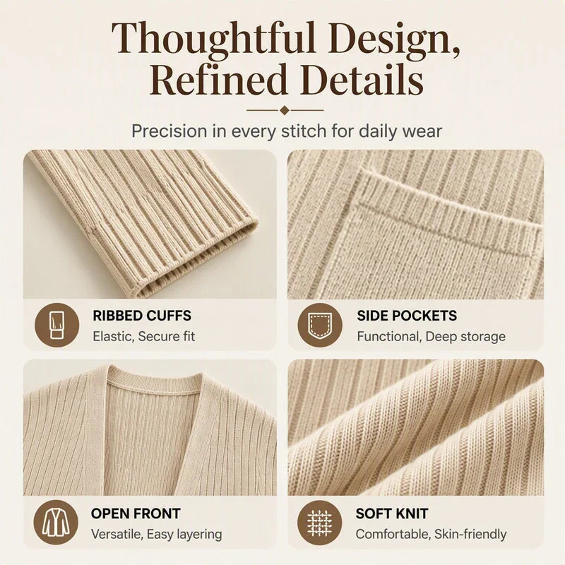 Benedetta Balducci™ Ribbed Cardigan for Effortless Layering