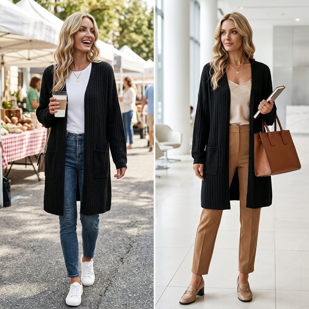 Benedetta Balducci™ Ribbed Cardigan for Effortless Layering