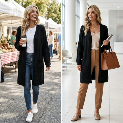 Benedetta Balducci™ Ribbed Cardigan for Effortless Layering