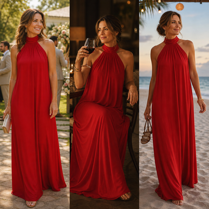 Benedetta Giuliani™ Elegant Halter Maxi Dress for Effortless Evenings