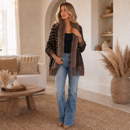Benedetta Lorenzetti™ Faux Fur Cardigan for Effortless Style