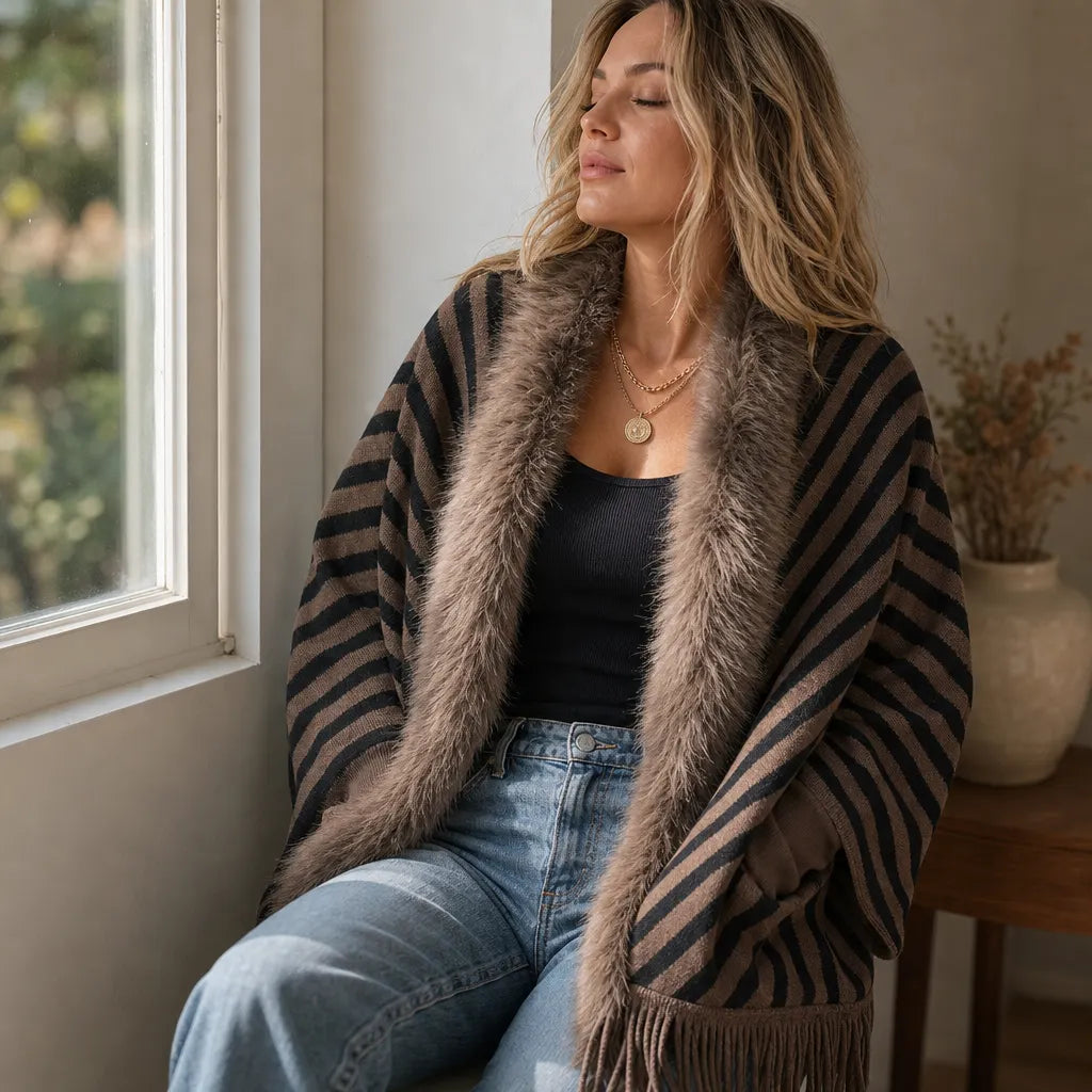 Benedetta Lorenzetti™ Faux Fur Cardigan for Effortless Style