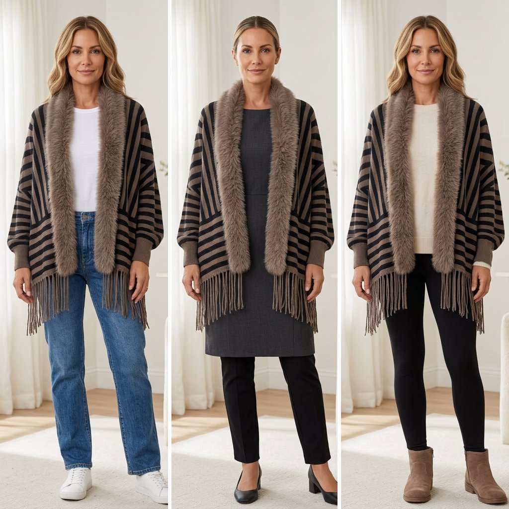 Benedetta Lorenzetti™ Faux Fur Cardigan for Effortless Style