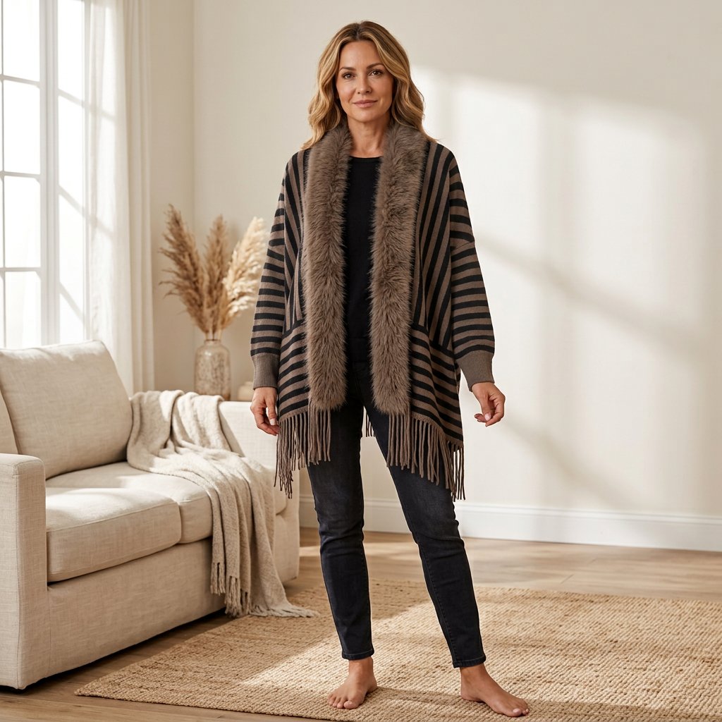 Benedetta Lorenzetti™ Faux Fur Cardigan for Effortless Style