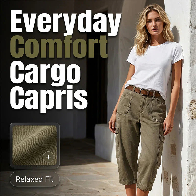 Benedetta Nanni™ Relaxed Cargo Capris with Functional Pockets