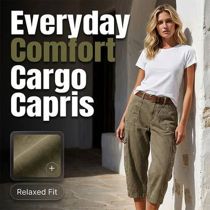 Benedetta Nanni™ Relaxed Cargo Capris with Functional Pockets