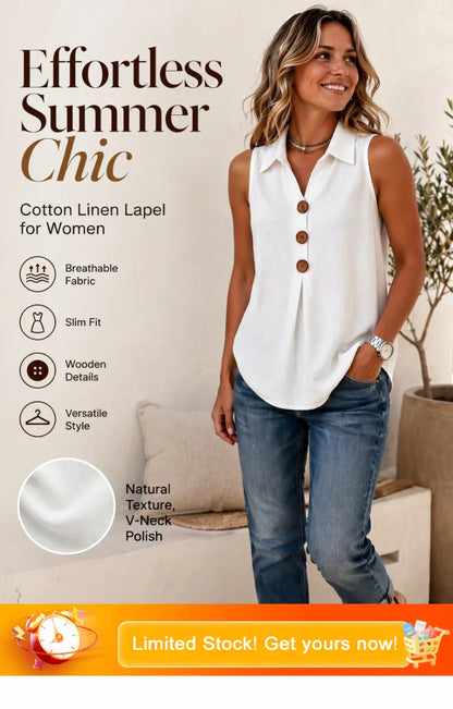 Benedetta Scaccia™ Sleeveless Button Up Top for Warm Days