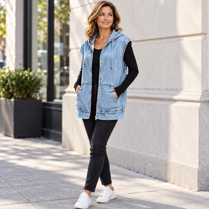 Beniamina Fazio™ Hooded Vest for Effortless Seasonal Style