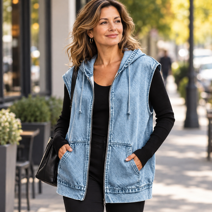 Beniamina Fazio™ Hooded Vest for Effortless Seasonal Style