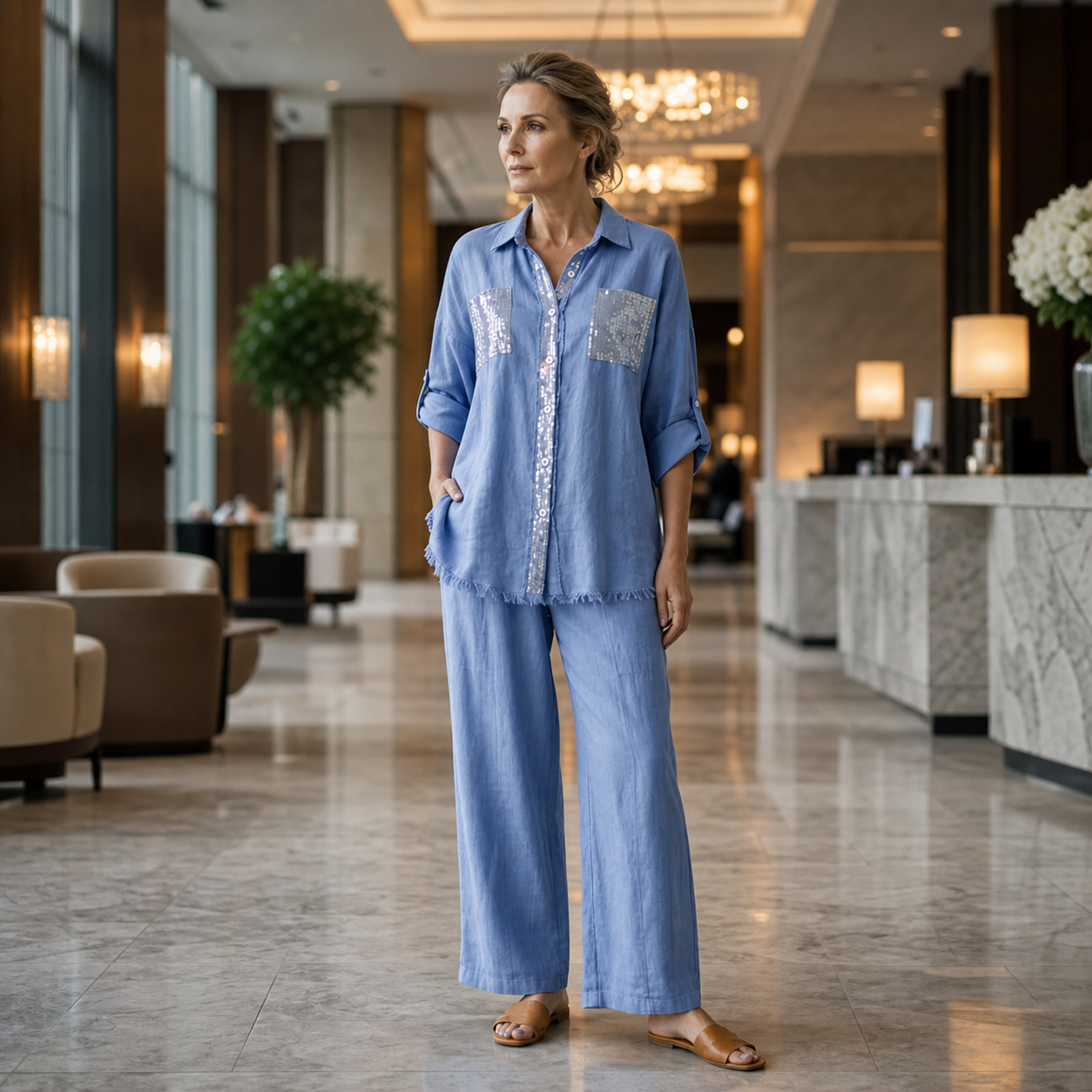 Berta Della Valle™ Matching Sequin Set for Occasion-Ready Sparkle