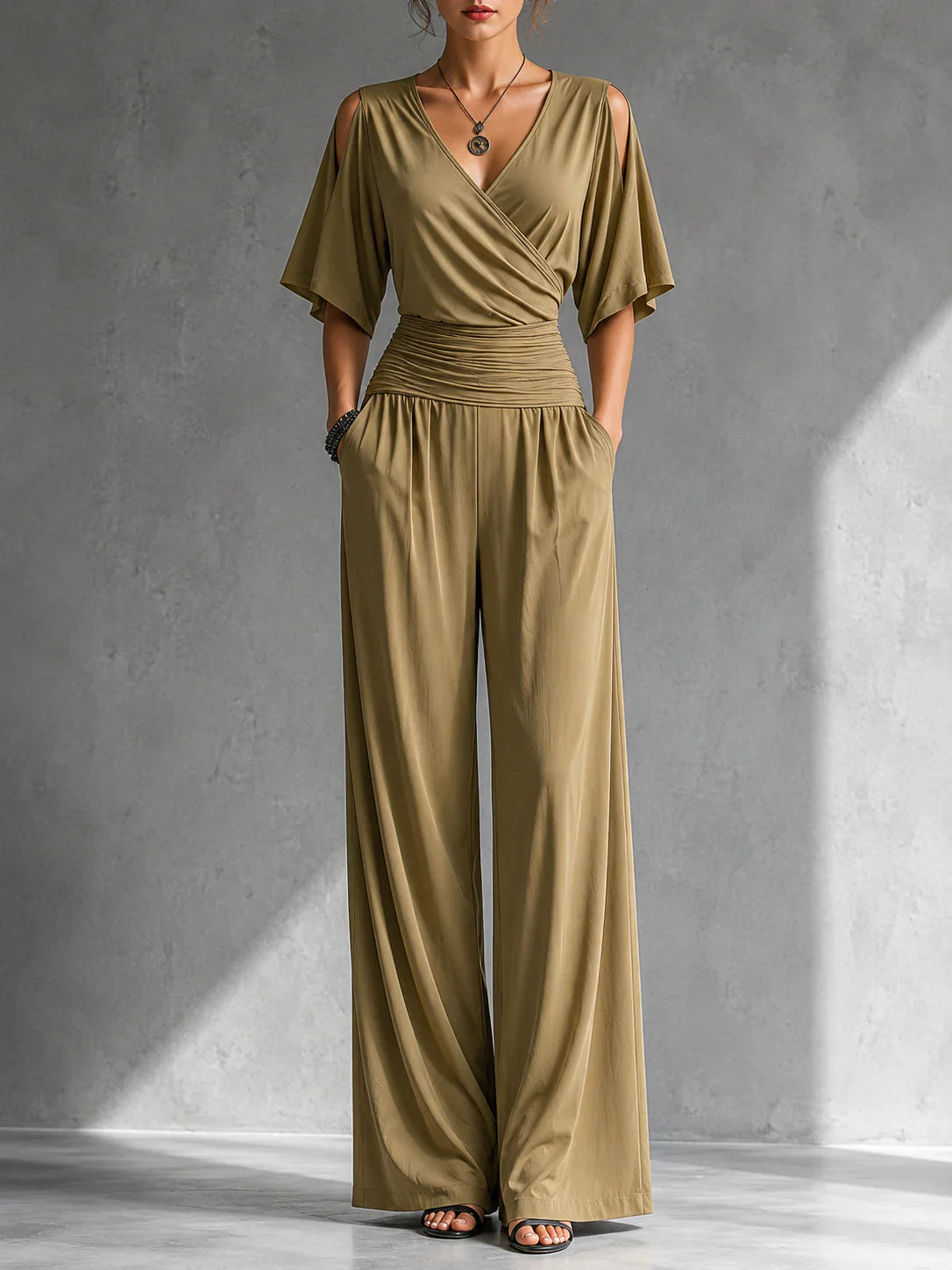 Bianca Goretti™ Soft Wrap Jumpsuit for Effortless Style