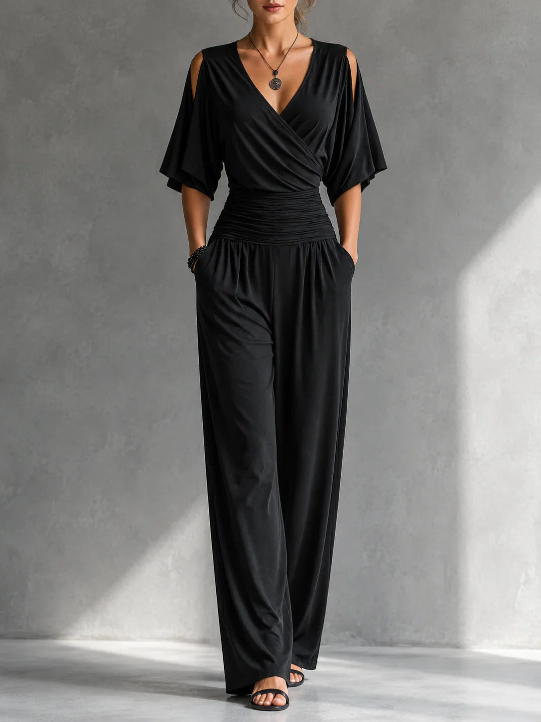 Bianca Goretti™ Soft Wrap Jumpsuit for Effortless Style