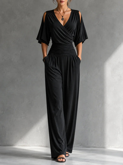 Bianca Goretti™ Soft Wrap Jumpsuit for Effortless Style