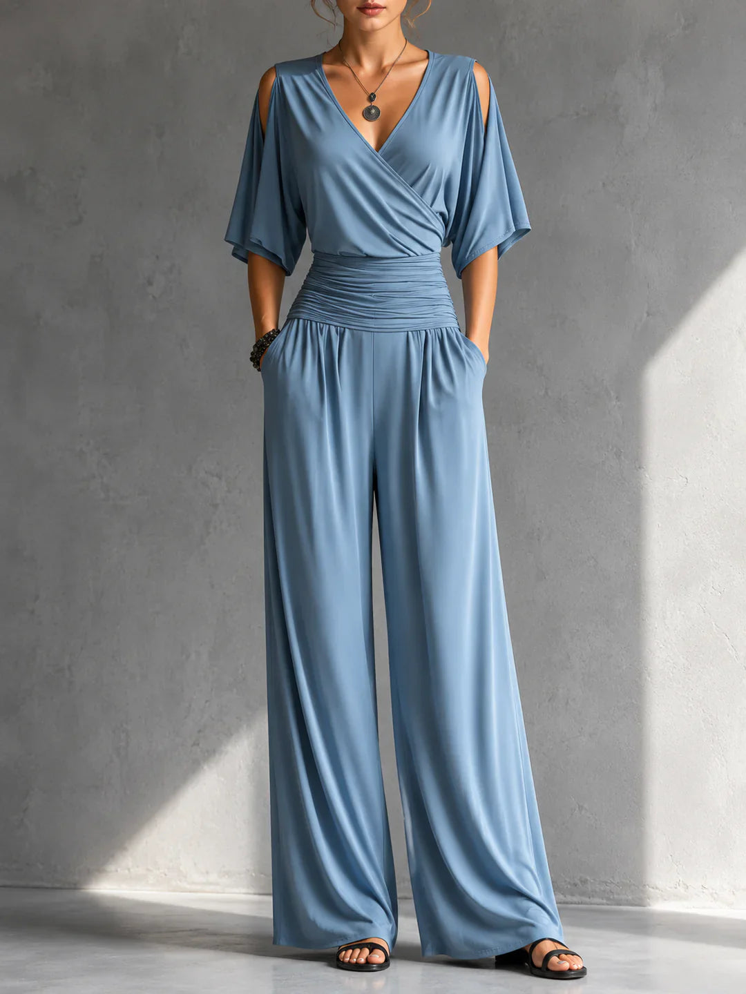 Bianca Goretti™ Soft Wrap Jumpsuit for Effortless Style