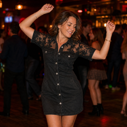 Brigida Nardelli™ Sheer Lace Mini Dress for Nights Out