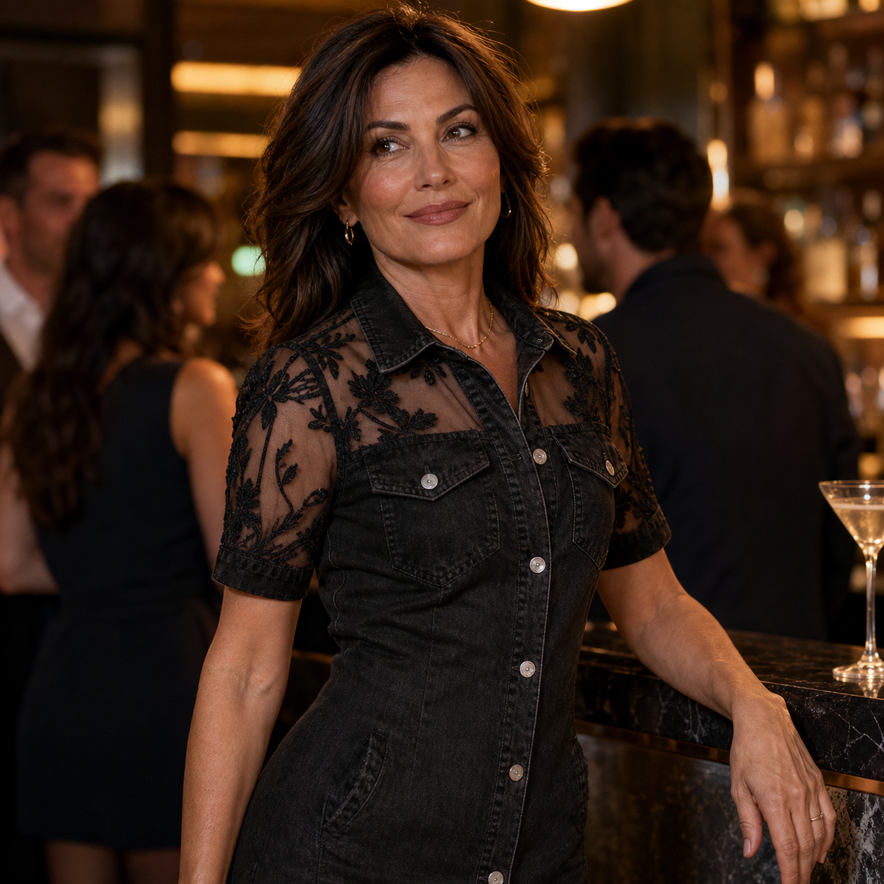 Brigida Nardelli™ Sheer Lace Mini Dress for Nights Out