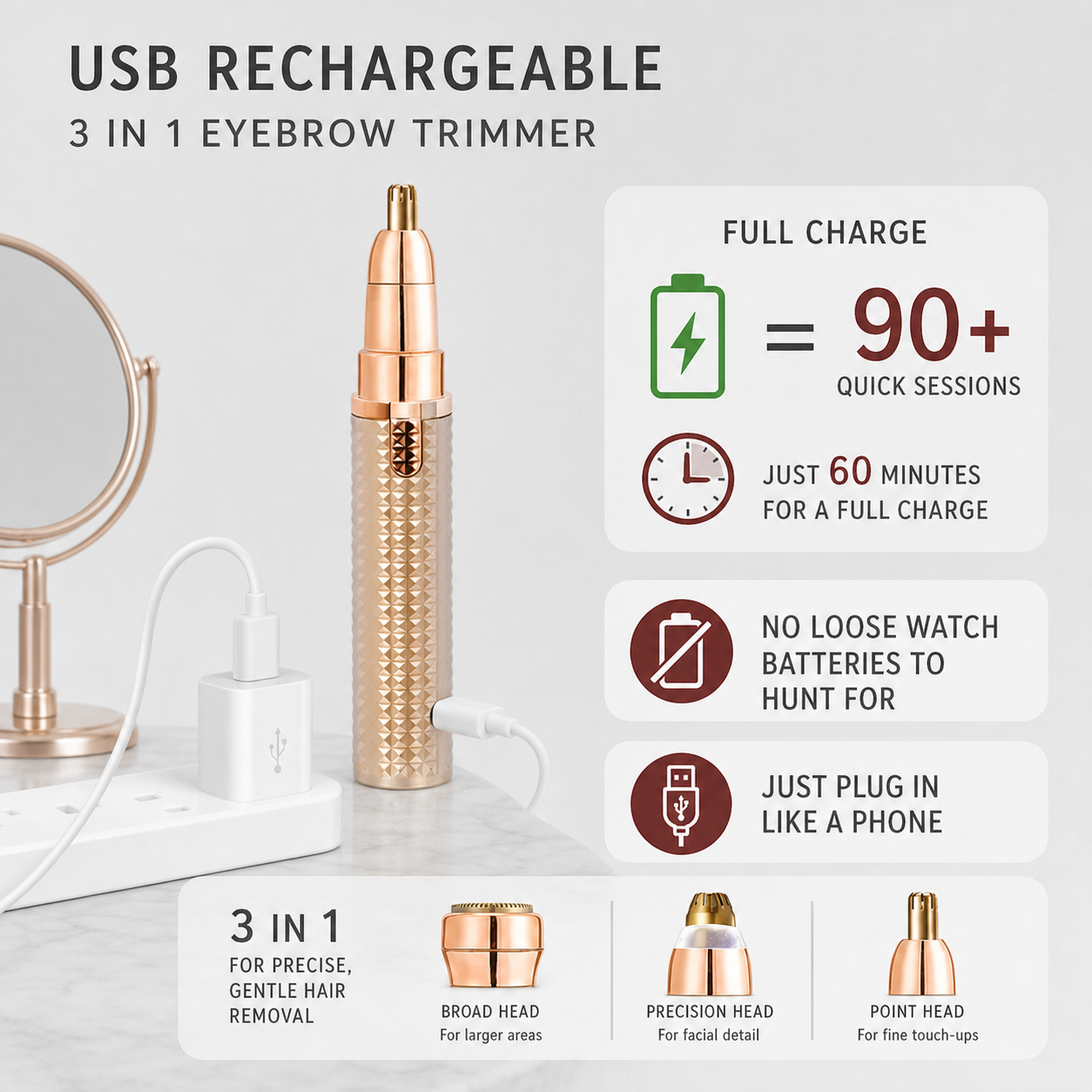 Browvané Prime™ Painless Eyebrow Trimmer for Defined Brows