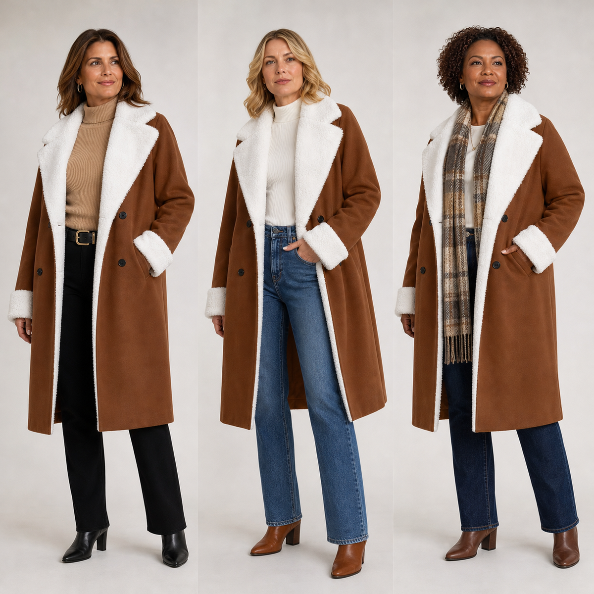 Calogera Milani™ Elegant Long Coat with Soft Collar