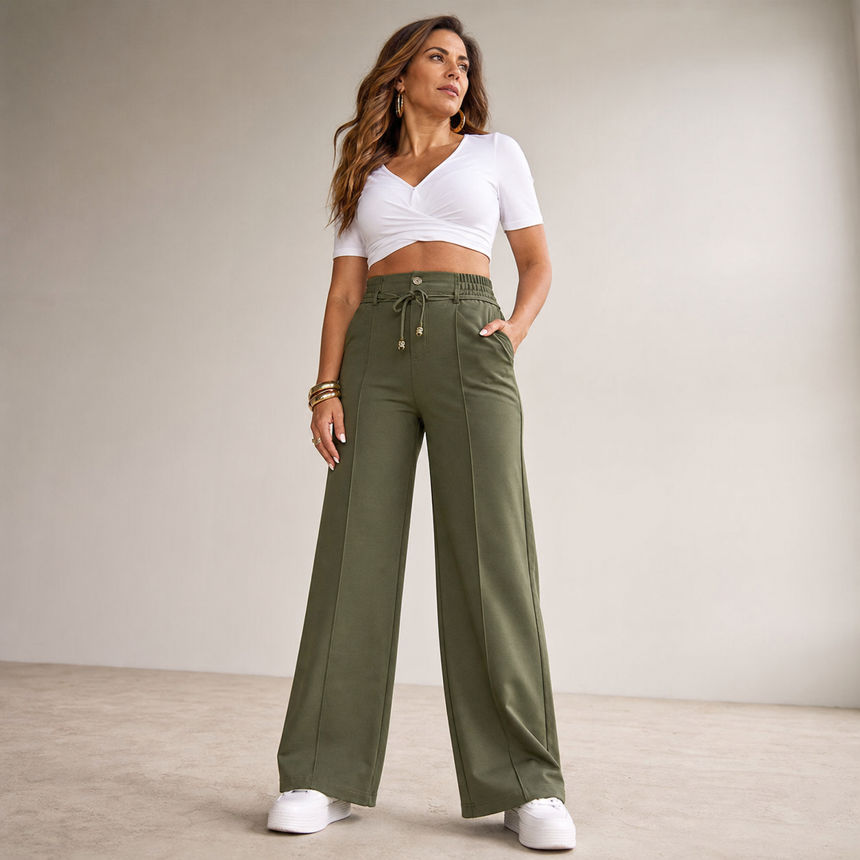 Camilla Acquaviva™ Flattering High Waist Pants for Work and Casual