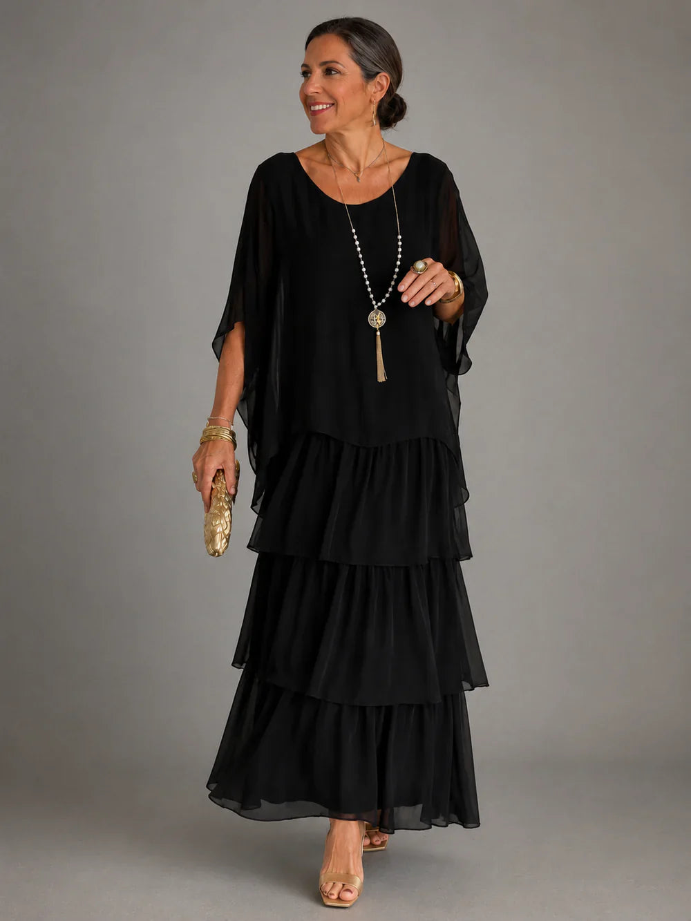Camilla Della Valle™ Elegant Flowing Dress for Special Occasions