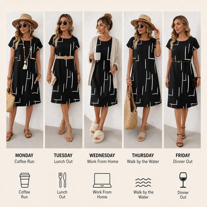 Camilla Granelli™ Breathable Printed Dress for Effortless Summer Style