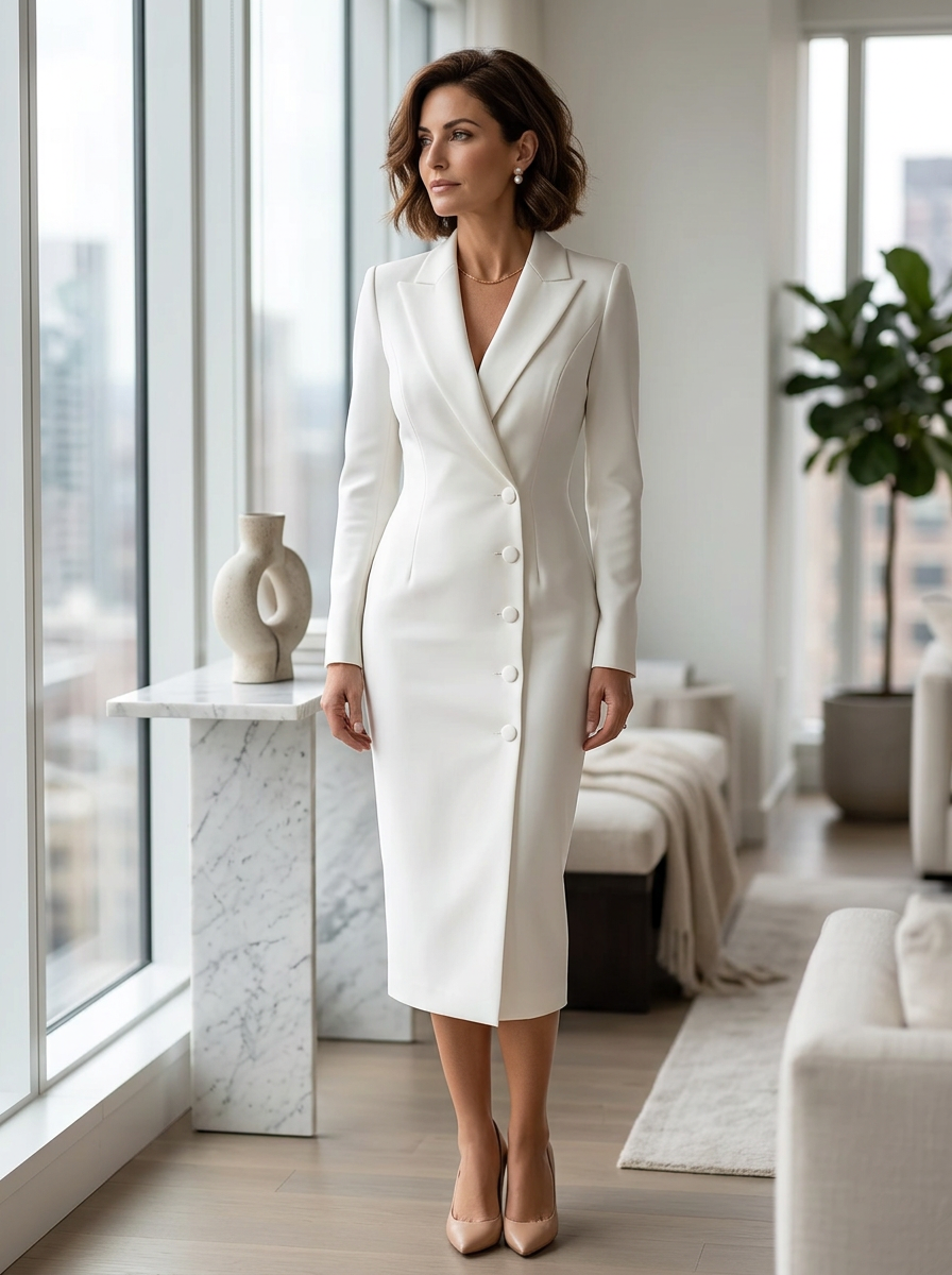 Camille™ Tailored Blazer Dress for Work and Evening