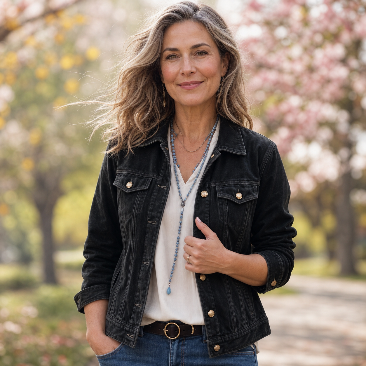 Candida Baronetti™ Versatile Button Jacket with Vintage Wash
