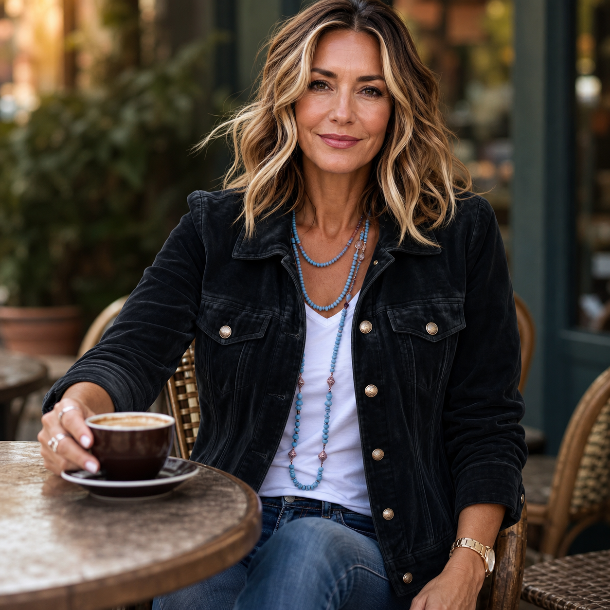 Candida Baronetti™ Versatile Button Jacket with Vintage Wash