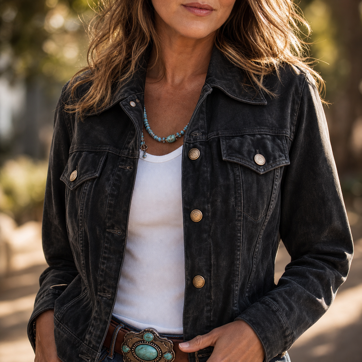 Candida Baronetti™ Versatile Button Jacket with Vintage Wash