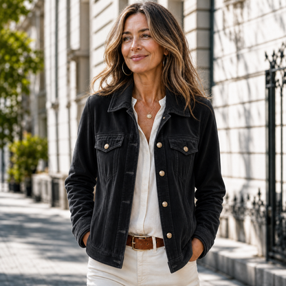 Candida Baronetti™ Versatile Button Jacket with Vintage Wash