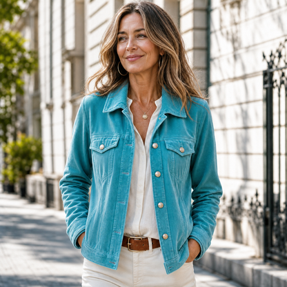 Candida Baronetti™ Versatile Button Jacket with Vintage Wash